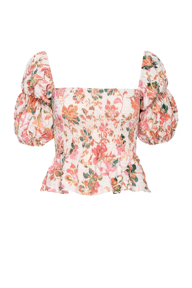 Misa Los Angeles Vida Top Persimmon Crinkle Women Tops