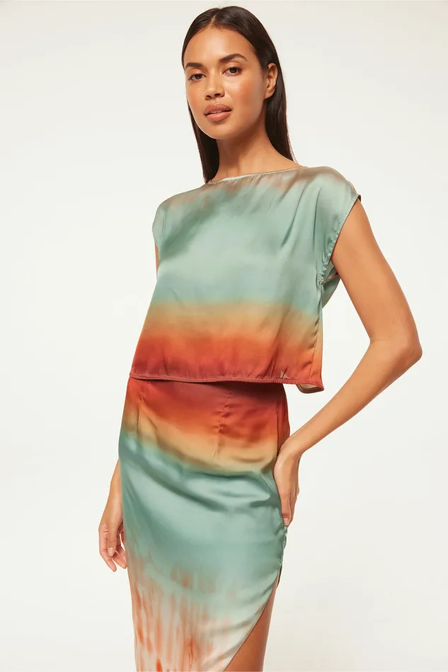 Misa Los Angeles Zenda Top Carnelian Ombre Women Matching Sets