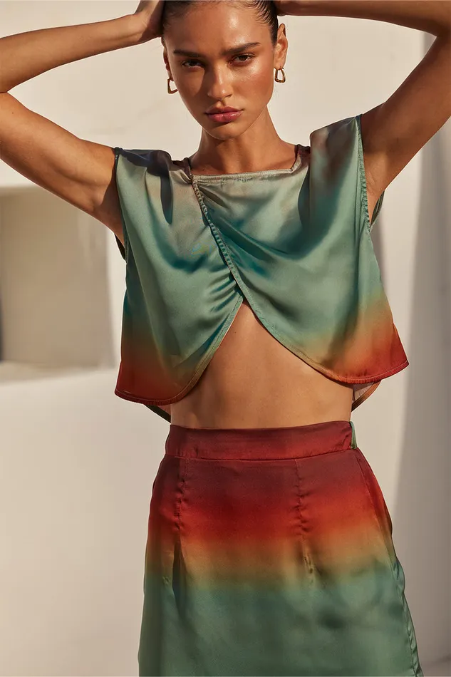 Misa Los Angeles Zenda Top Carnelian Ombre Women Matching Sets