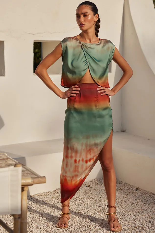 Misa Los Angeles Zenda Top Carnelian Ombre Women Matching Sets
