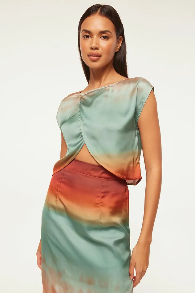 Misa Los Angeles Zenda Top Carnelian Ombre Women Matching Sets