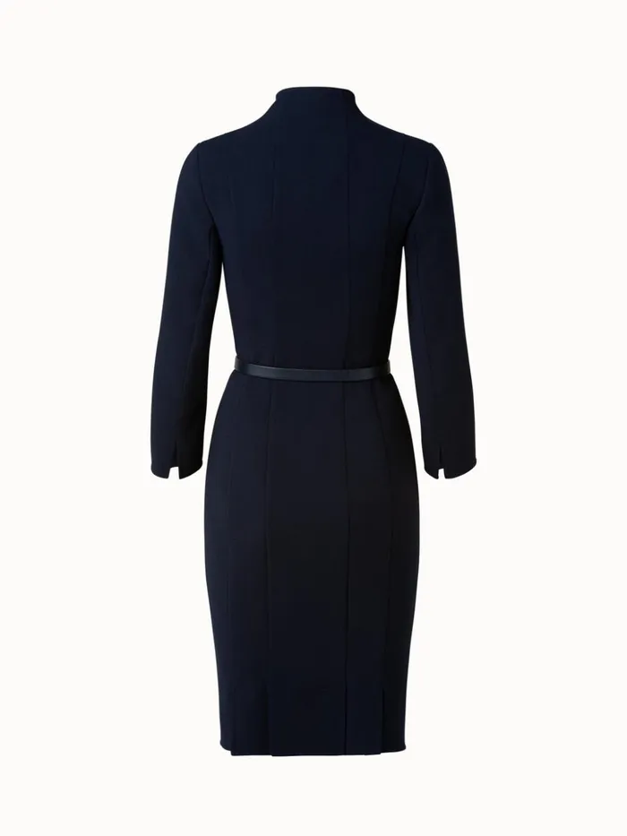 Mock Neck Wool DoubleFace Dress Aquamarine Women Akris Dresses