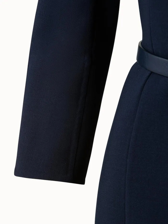Mock Neck Wool DoubleFace Dress Aquamarine Women Akris Dresses