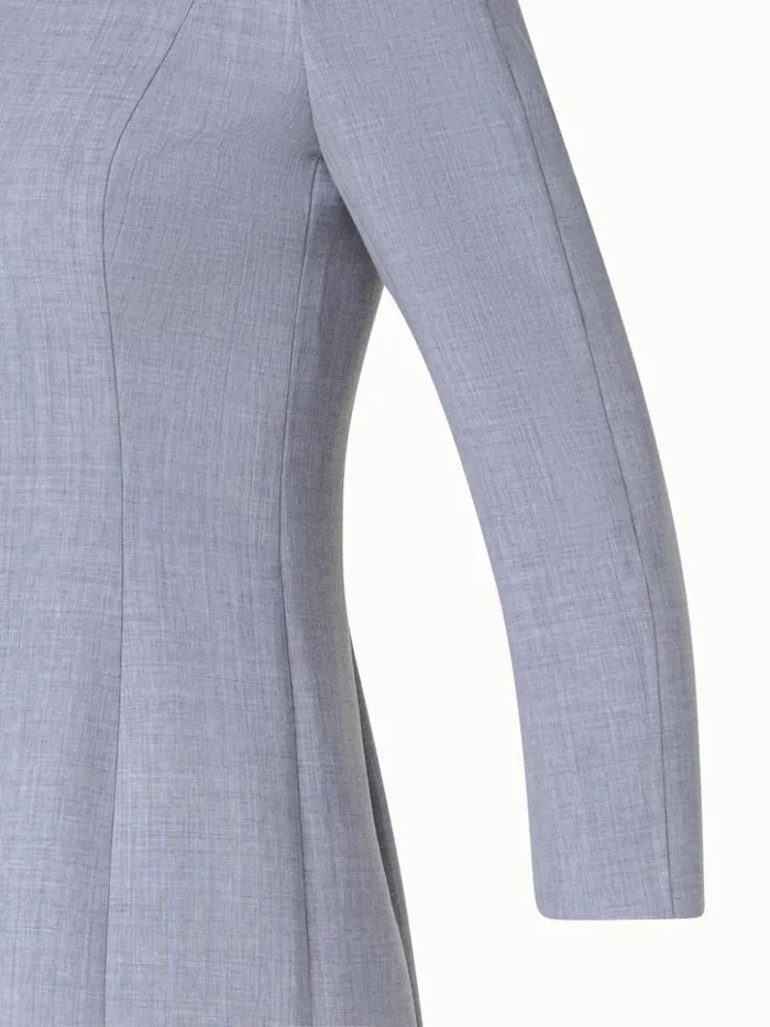 Mock Neck Wool DoubleFace Dress Silver Women Akris Dresses
