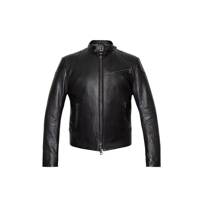Moreschi Jacket Black Leather Motor Jacket 8211 Men