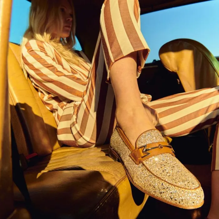 Moreschi Loafers FOR HER 8211 Gold Glitter Loafer 8211 Women