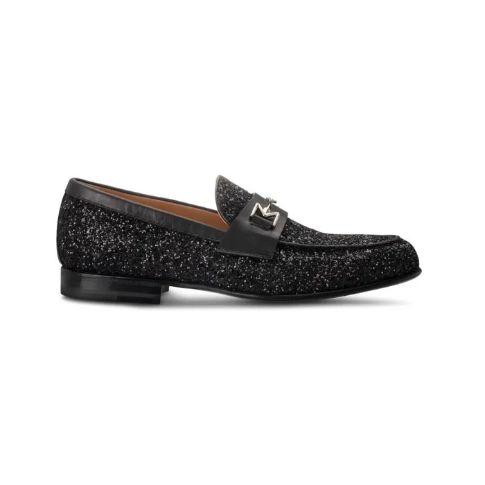 Moreschi Loafers FOR HIM 8211 Black Loafer With Glitter 8211 Men