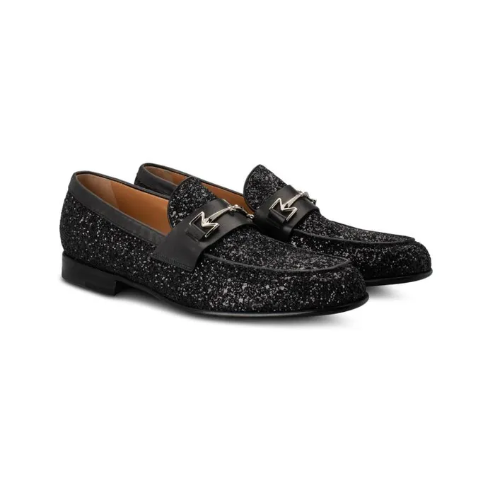 Moreschi Loafers FOR HIM 8211 Black Loafer With Glitter 8211 Men