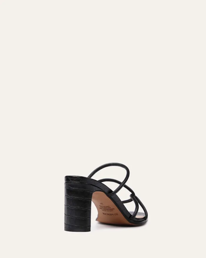 MULES jomercer Women Novi mid heel sandals black leather MULES jomercer Women Novi mid heel sandals black leather