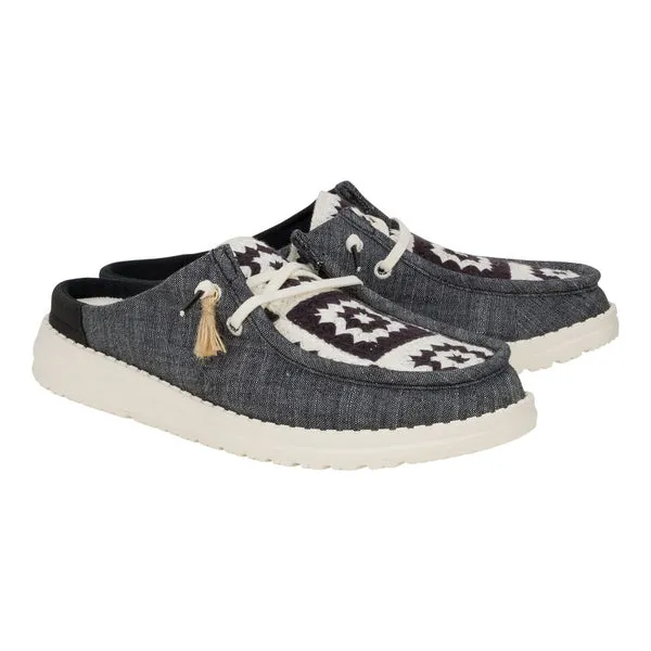 Mules Wendy Slip Cottage Crochet BlackMulti 8211 heydude Apparel