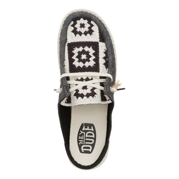 Mules Wendy Slip Cottage Crochet BlackMulti 8211 heydude Apparel