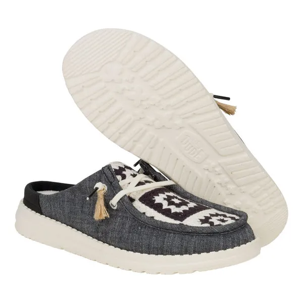 Mules Wendy Slip Cottage Crochet BlackMulti 8211 heydude Apparel