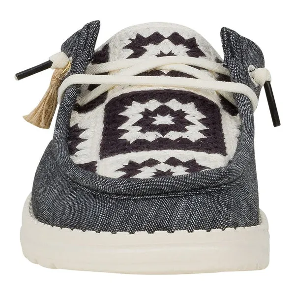 Mules Wendy Slip Cottage Crochet BlackMulti 8211 heydude Apparel