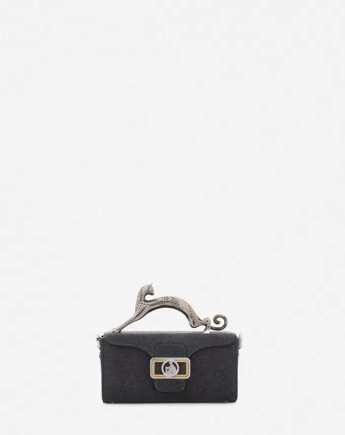 Nano Pencil Cat Bag In Suede Black Women Lanvin Crossbody Bags and Shoulder Bags
