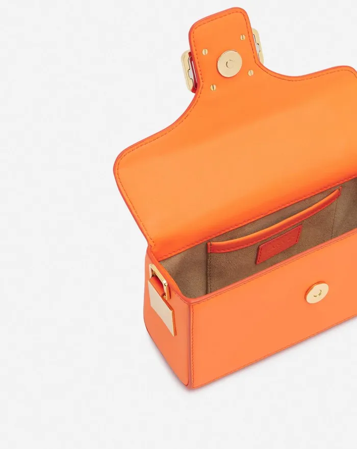 Nano Pencil Cat Leather And Rhinestone Bag Bright Orange Women Lanvin Crossbody Bags and Shoulder Bags