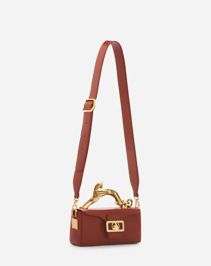 Nano Pencil Cat Leather Bag Tan Women Lanvin Mini Bags and Clutches