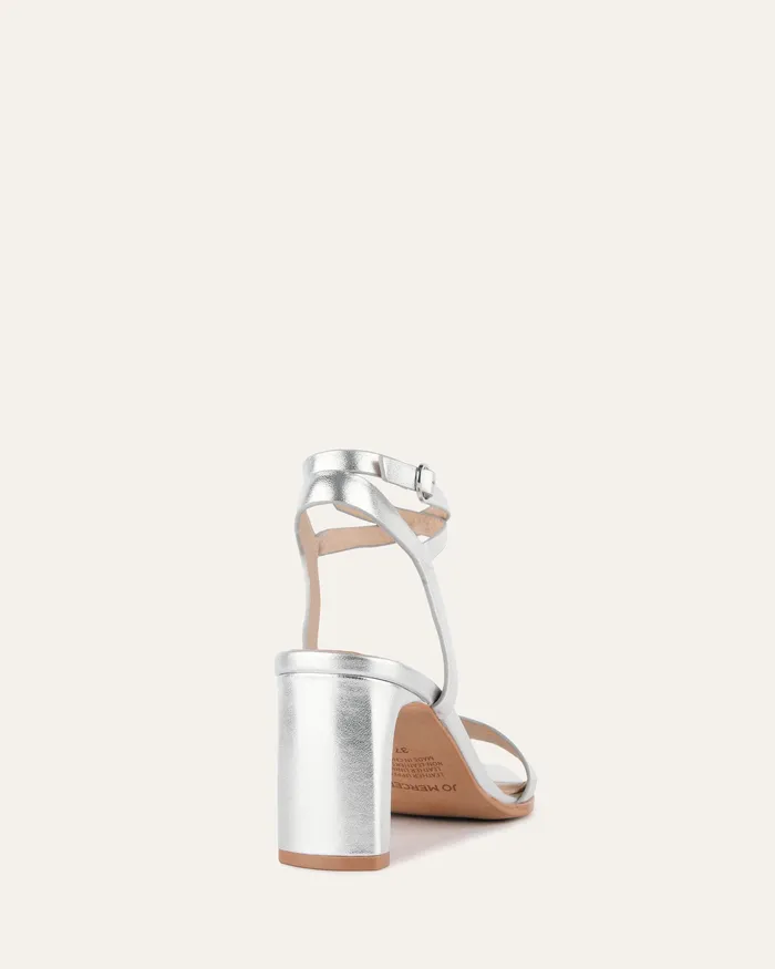 Natsu mid heel sandals soft silver leather MID SANDALS jomercer Women Natsu mid heel sandals soft silver leather MID SANDALS jomercer Women