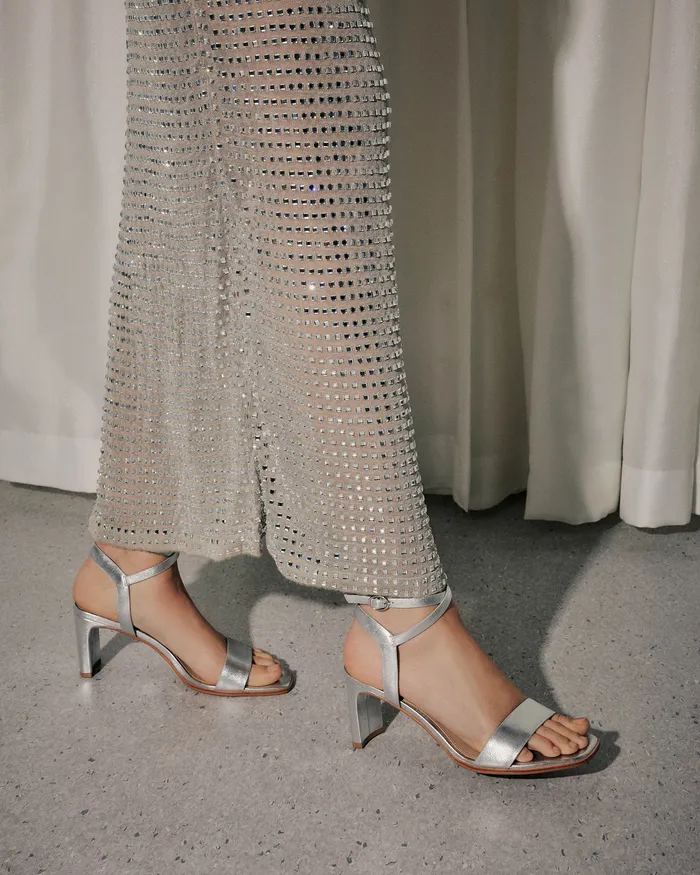 Natsu mid heel sandals soft silver leather MID SANDALS jomercer Women Natsu mid heel sandals soft silver leather MID SANDALS jomercer Women