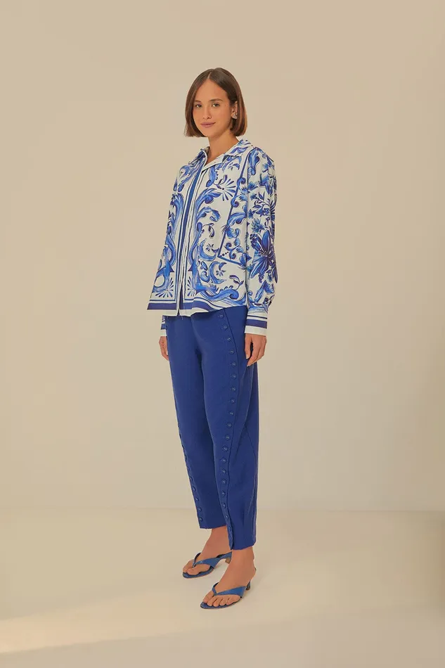 Navy Blue High Waisted Pants Women Farm Rio Pants