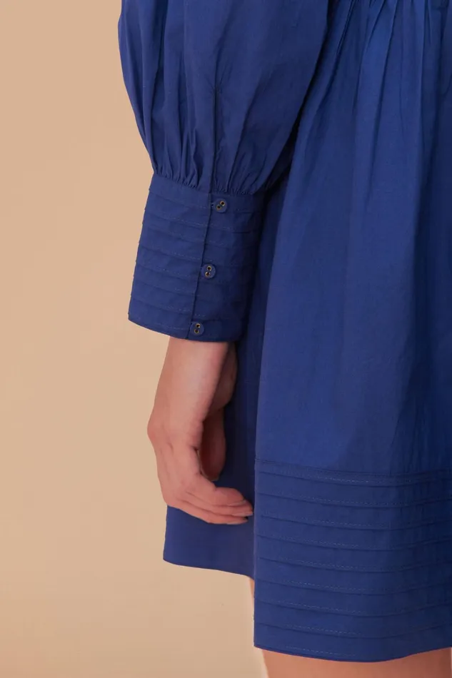 Navy Blue Open Yoke Mini Dress Women Farm Rio Mini Dresses