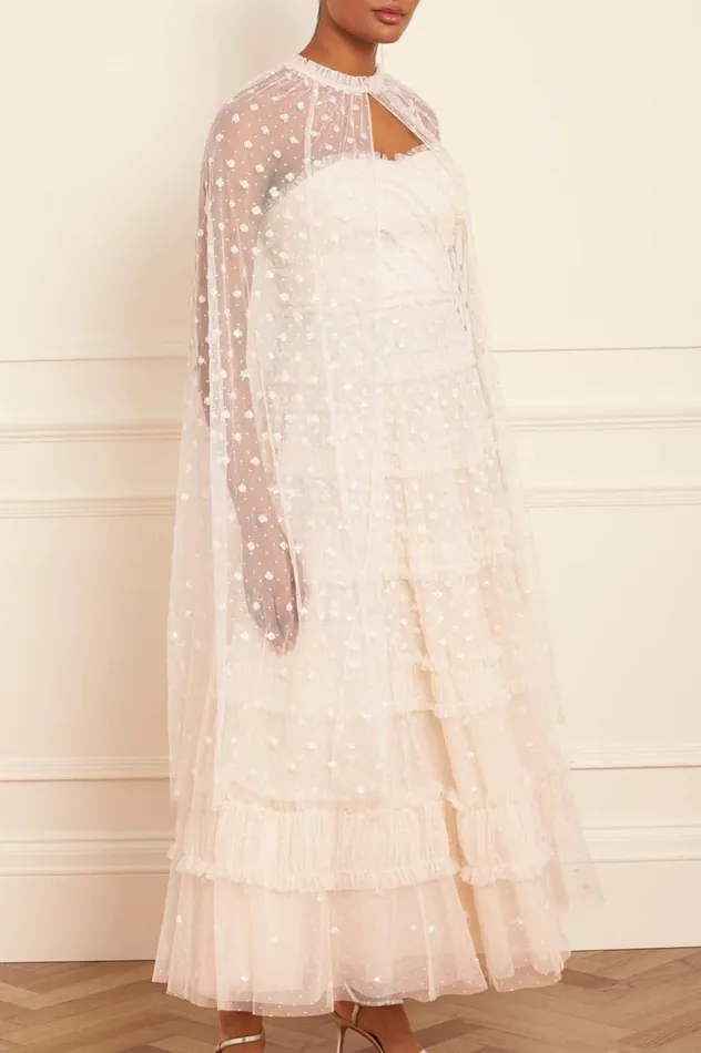 Needle and Thread Capes Dot Shimmer Open Midaxi Cape Champagne 8211 Women