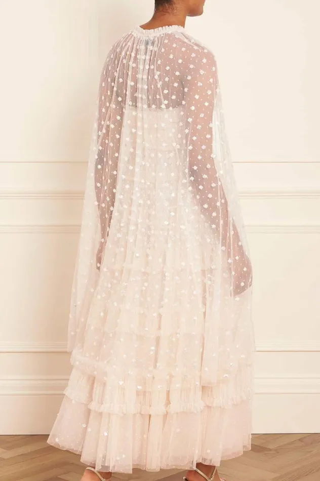 Needle and Thread Capes Dot Shimmer Open Midaxi Cape Champagne 8211 Women