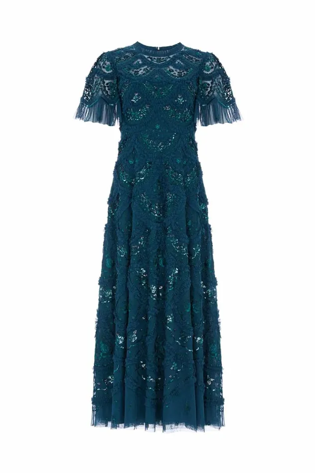 Needle and Thread Dresses Carmen Ruffle Ankle Gown Green 8211 Women