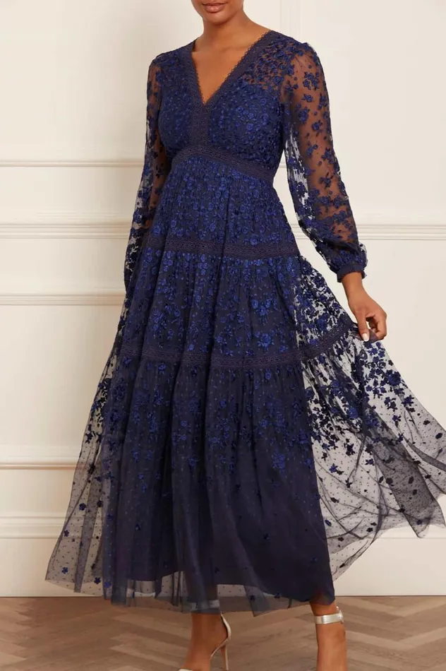 Needle and Thread Dresses Celestia Ribbon Ankle Gown Blue 8211 Women