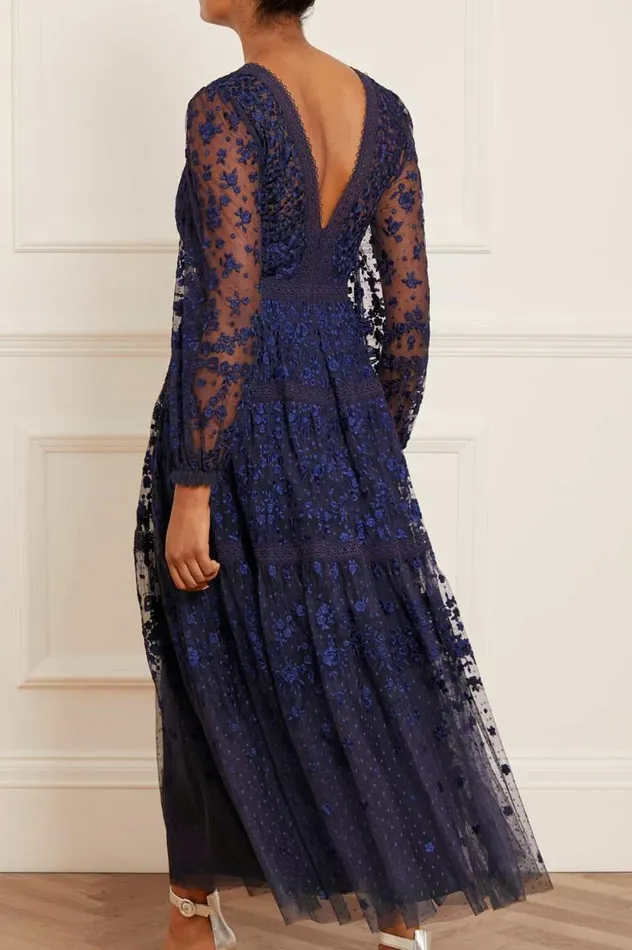 Needle and Thread Dresses Celestia Ribbon Ankle Gown Blue 8211 Women