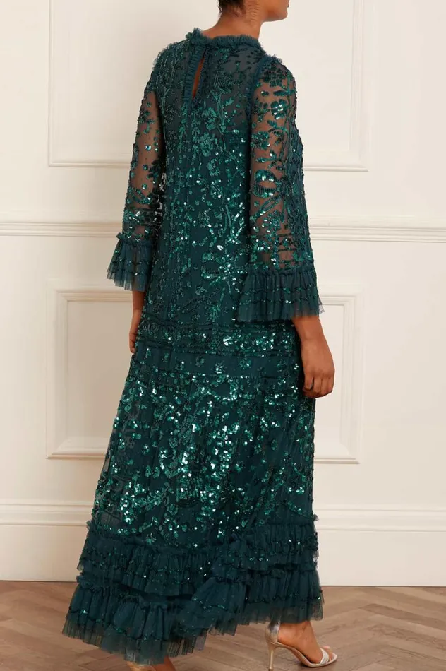 Needle and Thread Dresses Celia Long Sleeve Ankle Gown Green 8211 Women