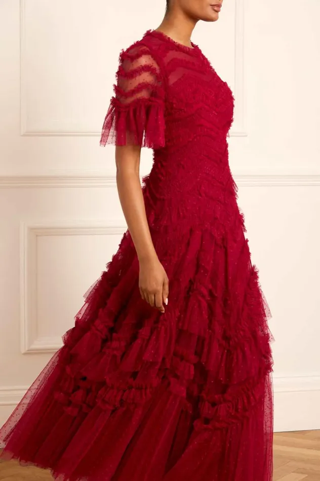 Needle and Thread Dresses Elia Short Sleeve Gown Red 8211 Women