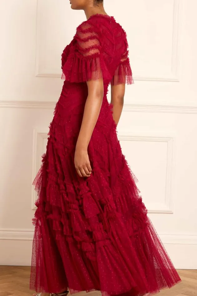 Needle and Thread Dresses Elia Short Sleeve Gown Red 8211 Women