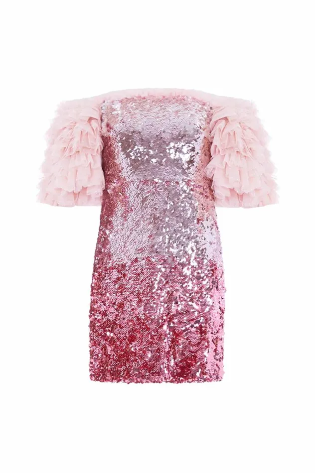 Needle and Thread Dresses Essie Ombre OffShoulder Micro Mini Dress Pink 8211 Women