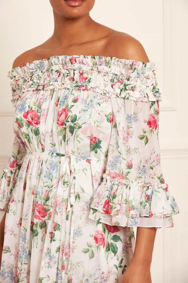 Needle and Thread Dresses Floral Fantasy Chiffon OffShoulder Ankle Gown Multi 8211 Women