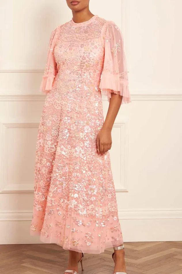 Needle and Thread Dresses Garden Delight Gloss Ankle Gown Coral 8211 Women