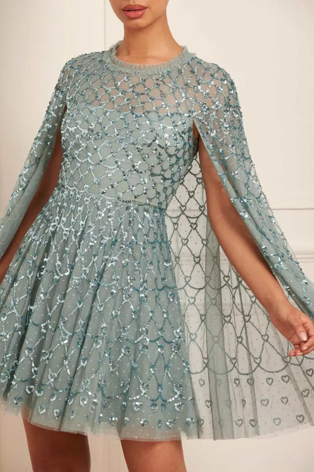 Needle and Thread Dresses Heart Lattice Micro Mini Dress Green 8211 Women