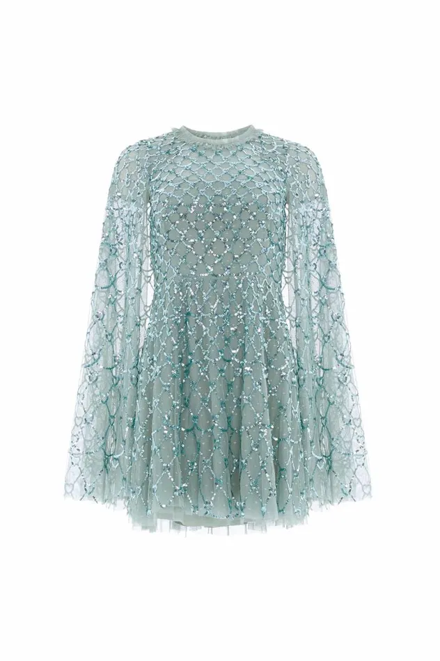 Needle and Thread Dresses Heart Lattice Micro Mini Dress Green 8211 Women