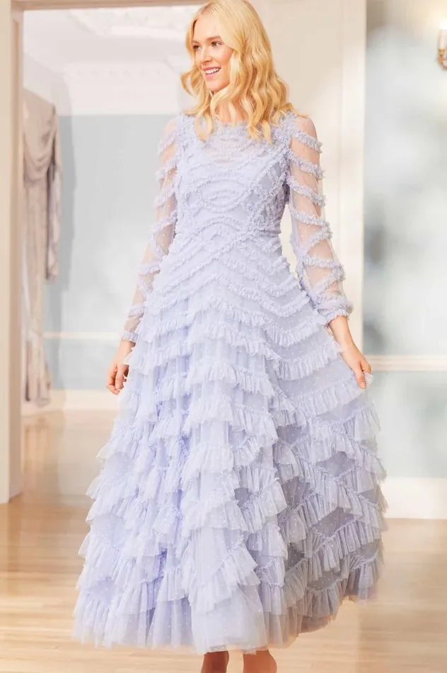 Needle and Thread Dresses Lana Round Neck Gown Blue 8211 Women
