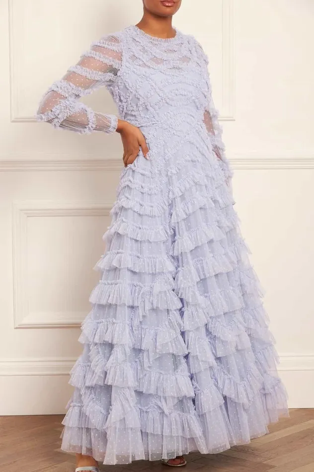 Needle and Thread Dresses Lana Round Neck Gown Blue 8211 Women