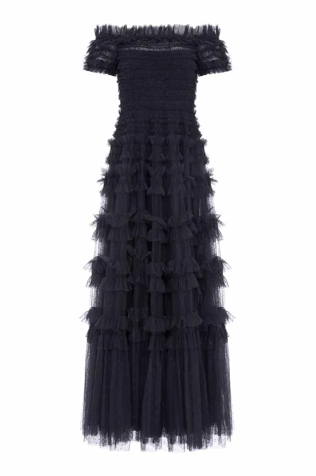 Needle and Thread Dresses Lisette Ruffle Off Shoulder Gown Black 8211 Women
