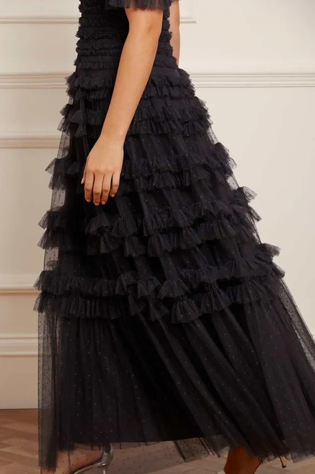 Needle and Thread Dresses Lisette Ruffle Off Shoulder Gown Black 8211 Women