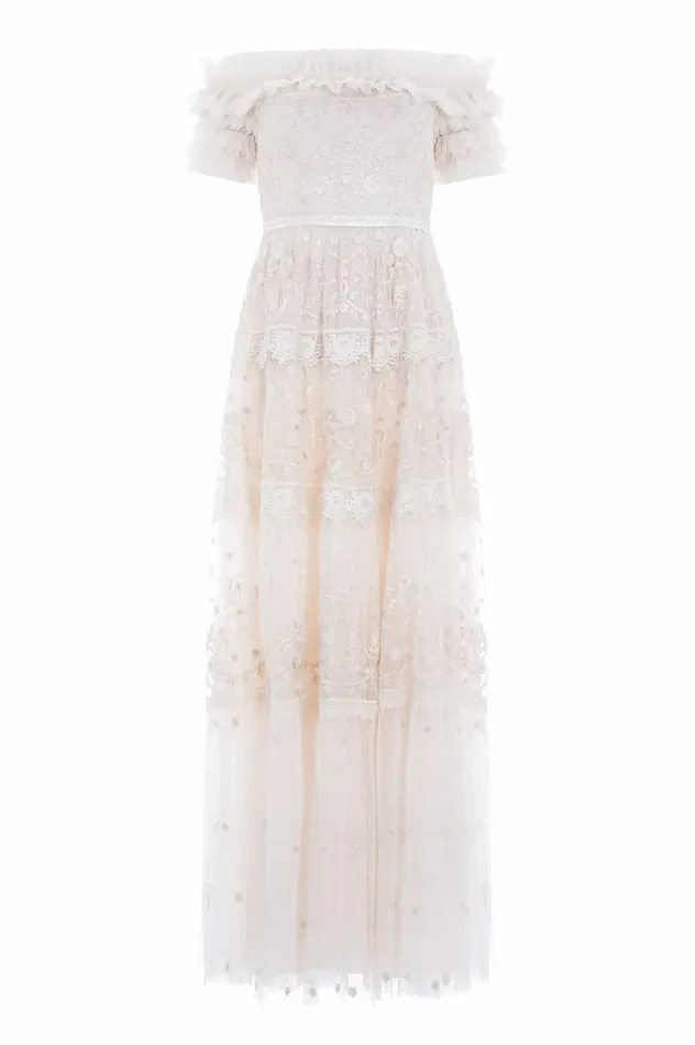 Needle and Thread Dresses Midsummer Lace OffShoulder Gown Champagne 8211 Women