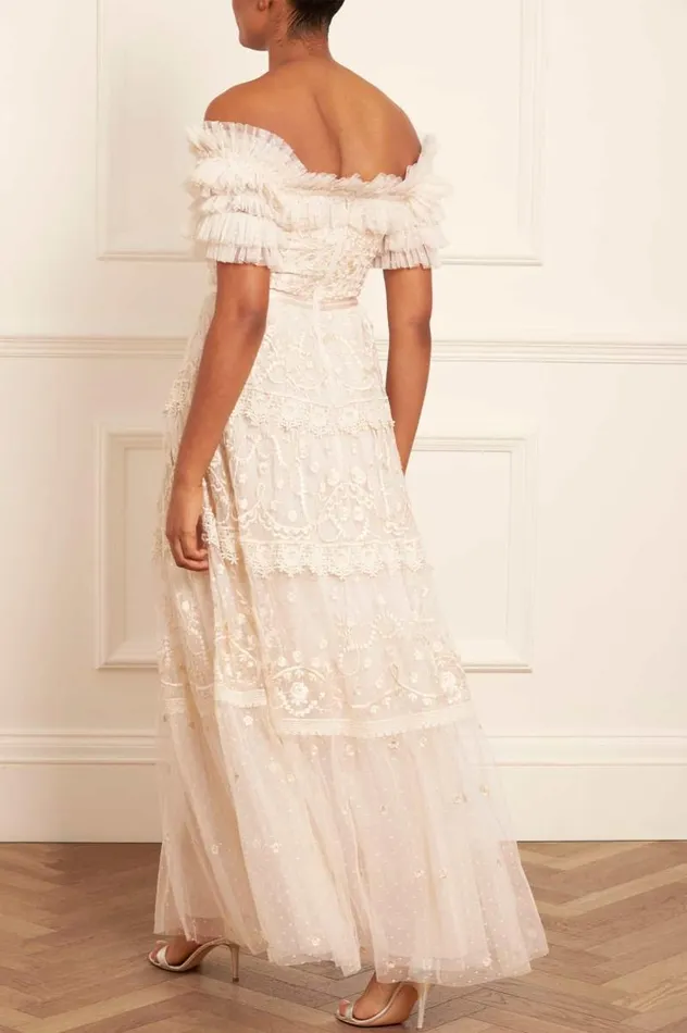 Needle and Thread Dresses Midsummer Lace OffShoulder Gown Champagne 8211 Women