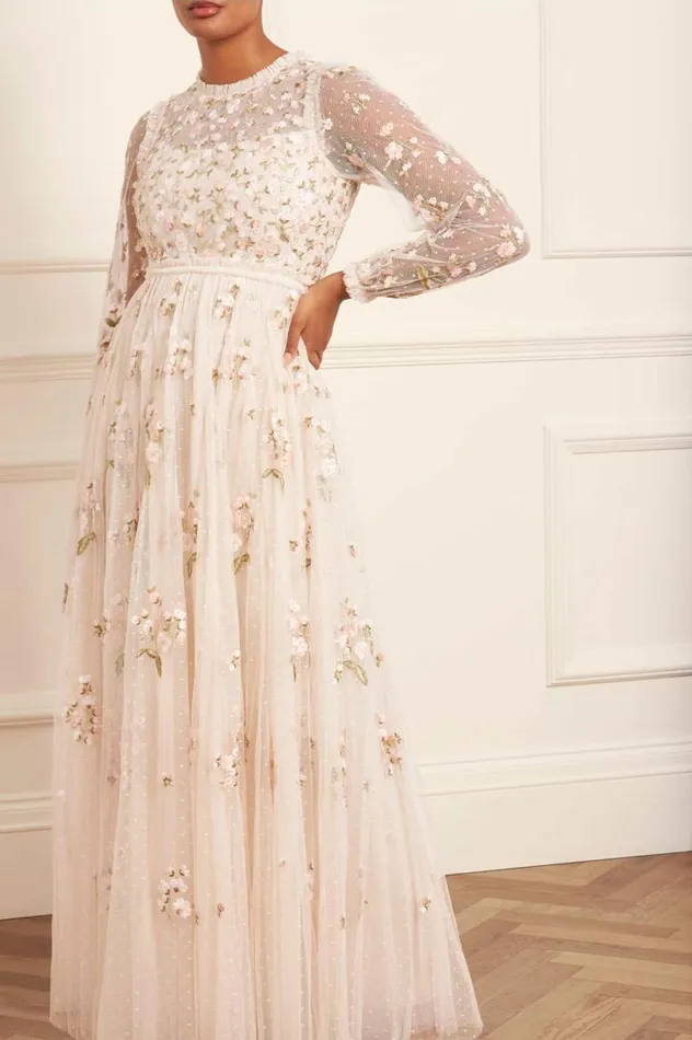 Needle and Thread Dresses Posy Round Neck Gown Champagne 8211 Women