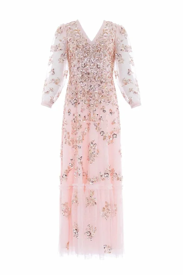 Needle and Thread Dresses Sequin Chain VNeck Ankle Gown Pink 8211 Women