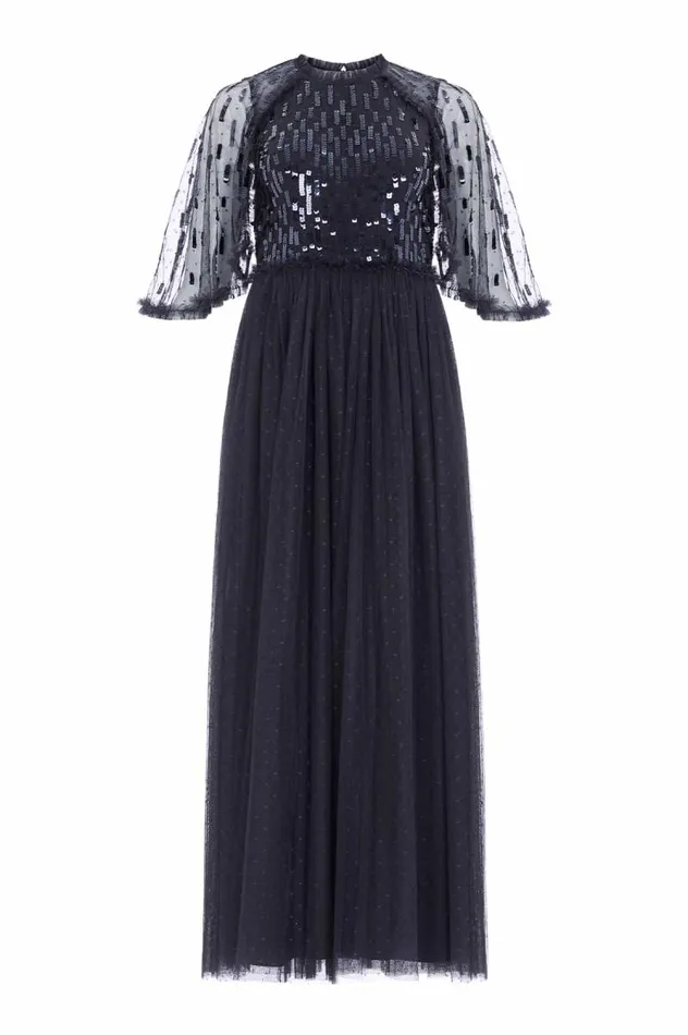 Needle and Thread Dresses Sequin Dash Bodice Ankle Gown Black 8211 Women
