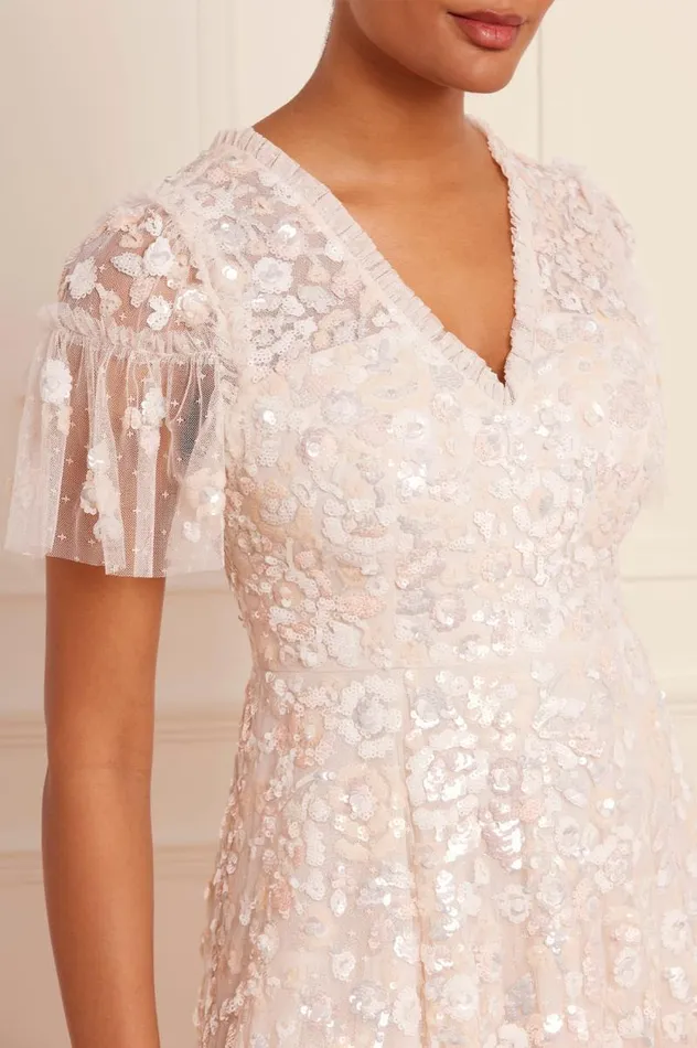 Needle and Thread Dresses Sequin Paradise Short Sleeve Gown Champagne 8211 Women