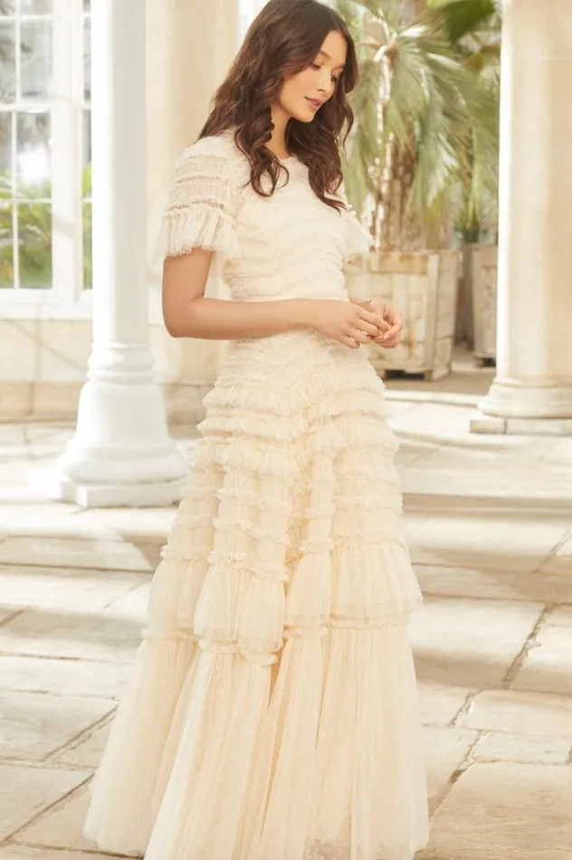 Needle and Thread Dresses Valentine Ruffle Gown Champagne 8211 Women