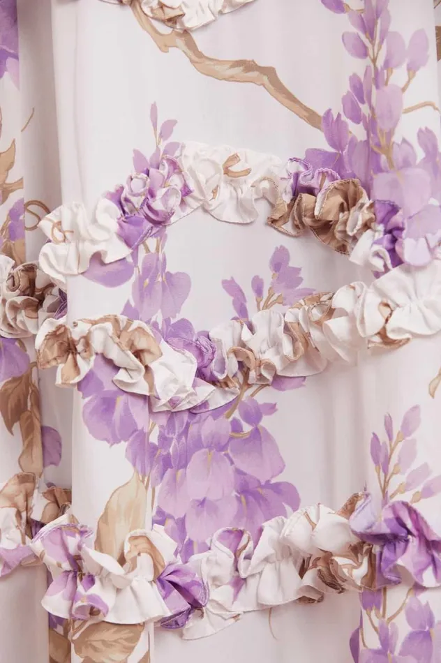 Needle and Thread Dresses Wisteria Crepe VNeck Ankle Gown Multi 8211 Women
