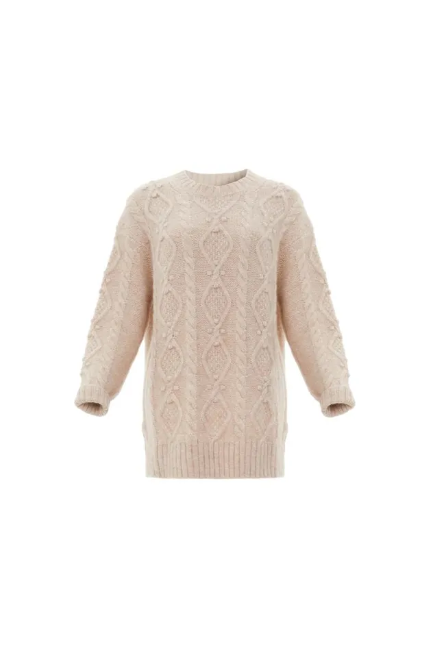 Needle and Thread Exclusives Sylvie Cable Longline Jumper Beige 8211 Women
